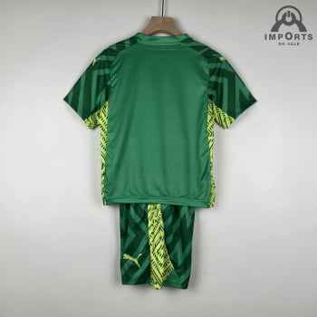 Kit Infantil Manchester City 23/24 Goleiro Personalização Grátis - Verde