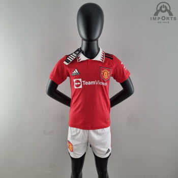 Kit Infantil Manchester United I 22/23 + Personalização Grátis