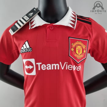 Kit Infantil Manchester United I 22/23 + Personalização Grátis