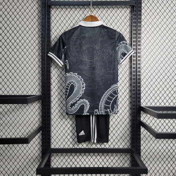 Kit Infantil Real Madrid 23/24 Ed. Especial Dragão Preta + Personalização Grátis 
