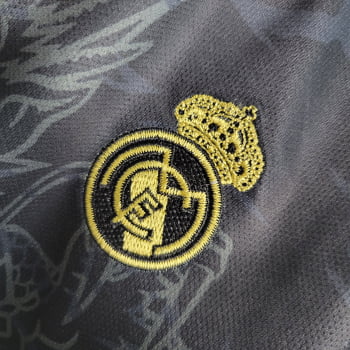 Kit Infantil Real Madrid 23/24 Ed. Especial Dragão Preta + Personalização Grátis 
