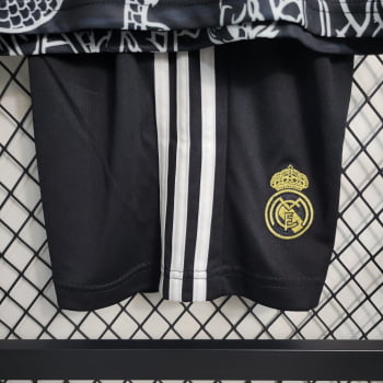 Kit Infantil Real Madrid 23/24 Ed. Especial Dragão Preta + Personalização Grátis 