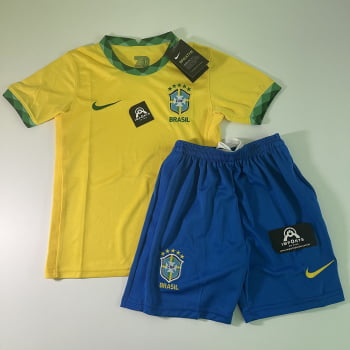 Kit Infantil Seleção Brasileira I 20/21 + Personalização Grátis Kit Infantil Seleção Brasileira I 20/21 + Personalização Grátis