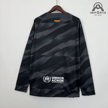 Manga Longa Barcelona 23/24 Goleiro + Personalização Grátis