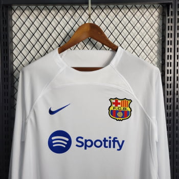 Manga Longa Barcelona II 23/24 Versão Torcedor + Personalização Grátis