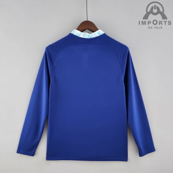 Manga Longa Chelsea I 22/22 Versão Torcedor + Personalização Grátis