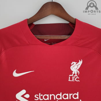 Manga Longa Liverpool I 22/23 Versão Torcedor + Personalização Grátis