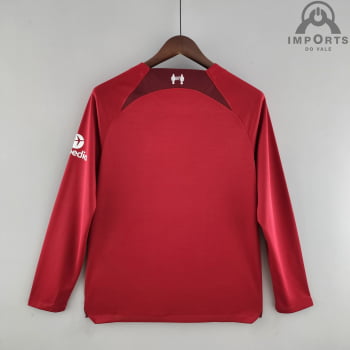 Manga Longa Liverpool I 22/23 Versão Torcedor + Personalização Grátis