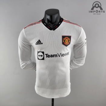 Manga Longa Manchester United II 22/23 Versão Torcedor + Personalização Grátis Manga Longa Manchester United II 22/23 Versão Torcedor + Personalização Grátis