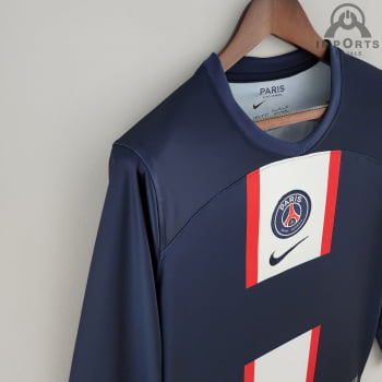 Manga Longa Paris Saint-Germain l 22/23 Versão Torcedor + Personalização Grátis