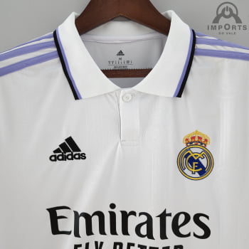 Manga Longa Real Madrid I 22/23 Versão Torcedor + Personalização Grátis