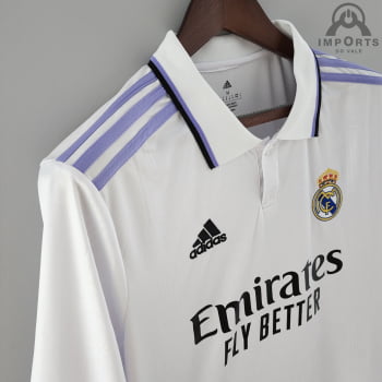 Manga Longa Real Madrid I 22/23 Versão Torcedor + Personalização Grátis