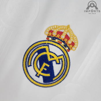 Manga Longa Real Madrid I 22/23 Versão Torcedor + Personalização Grátis Manga Longa Real Madrid I 22/23 Versão Torcedor + Personalização Grátis