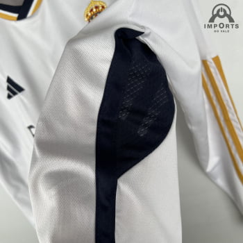 Manga Longa Real Madrid I 23/24 Versão Torcedor + Personalização Grátis