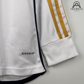 Manga Longa Real Madrid I 23/24 Versão Torcedor + Personalização Grátis