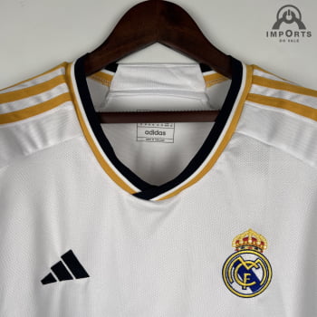 Manga Longa Real Madrid I 23/24 Versão Torcedor + Personalização Grátis