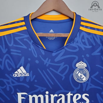 Camisa Manga Longa Real Madrid II 21/22 Versão Torcedor + Personalização Grátis
