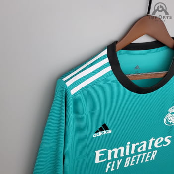 Camisa Manga Longa Real Madrid III 21/22 Versão Torcedor + Personalização Grátis