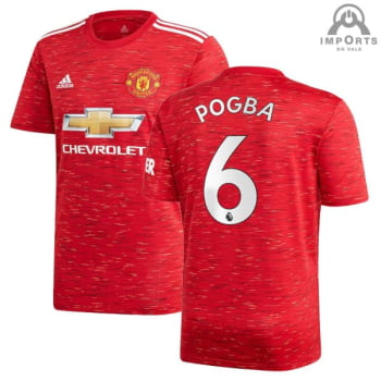 Camisa Manchester United I 20/21 Versão Torcedor + Personalização POGBA 6