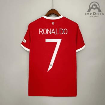 Camisa Manchester United I 21/22 Versão Torcedor + Personalizada (RONALDO 7)