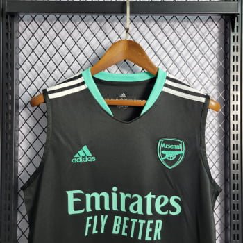 Regata Arsenal 22/23 Preta + Personalização Grátis