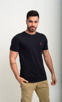 Camiseta Ralph Lauren Basic Custom-Fit Preta Camiseta Ralph Lauren Basic Custom-Fit Preta