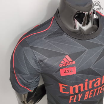 Camisa Arsenal 21/22 Versão Jogador Treino - Preto