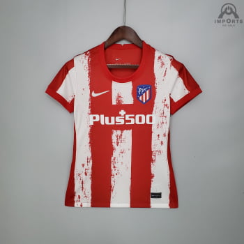 Camisa Atlético de Madrid I 21/22 Versão Feminina + Personalização Grátis 