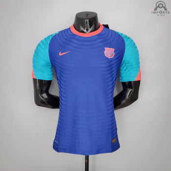 Camisa Barcelona 21/22 Versão Jogador Treino - Azul