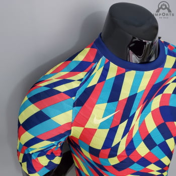 Camisa Barcelona 21/22 Versão Jogador Treino - Colorida