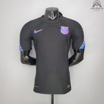 Camisa Barcelona 21/22 Versão Jogador Treino - Preto