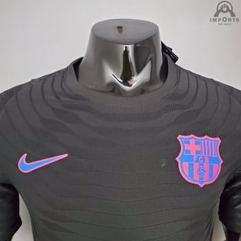 Camisa Barcelona 21/22 Versão Jogador Treino - Preto