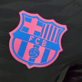 Camisa Barcelona 21/22 Versão Jogador Treino - Preto