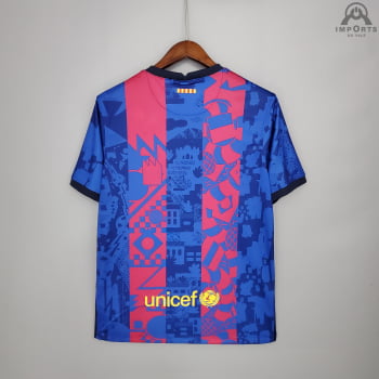 Camisa Barcelona I 21/22 Versão Torcedor Champions League + Personalização Grátis