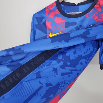 Camisa Barcelona I 21/22 Versão Torcedor Champions League + Personalização Grátis