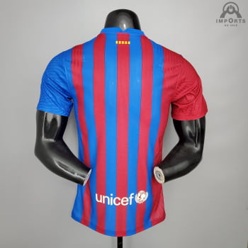 Camisa Barcelona I 21/22 Versão Jogador + Personalização Grátis 