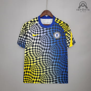Camisa Chelsea 21/22 Treino - Azul/amarelo