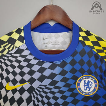 Camisa Chelsea 21/22 Treino - Azul/amarelo