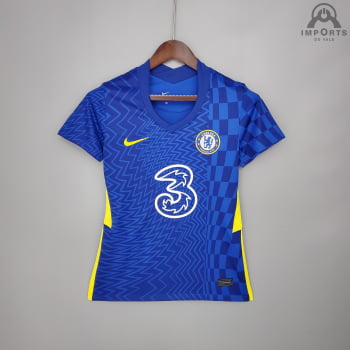 Camisa Chelsea I 21/22 Versão Feminina + Personalização Grátis
