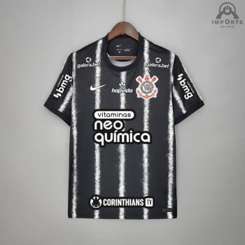 Camisa Corinthians II 21/22 Versão Torcedor + Patrocínios + Personalização Grátis