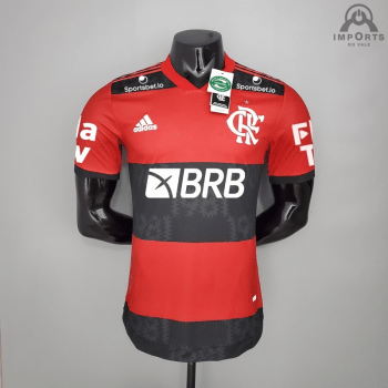 Camisa Flamengo I 21/22 Versão Jogador + Patrocínios + Personalização Grátis 