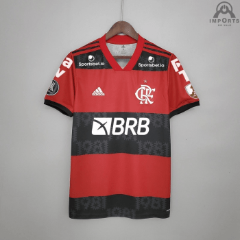 Camisa Flamengo I 21/22 Versão Torcedor Libertadores + Patrocínios + Personalização Grátis