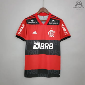 Camisa Flamengo I 21/22 Versão Torcedor + Patrocínios + Personalização Grátis 