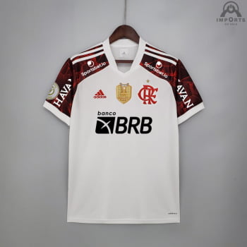 Camisa Flamengo II 21/22 Versão Torcedor Brasileirão + Patrocínios + Personalização Grátis