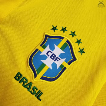 Camisa da Seleção Brasileira Gola Polo 21/22 - Amarelo Camisa da Seleção Brasileira Gola Polo 21/22 - Amarelo