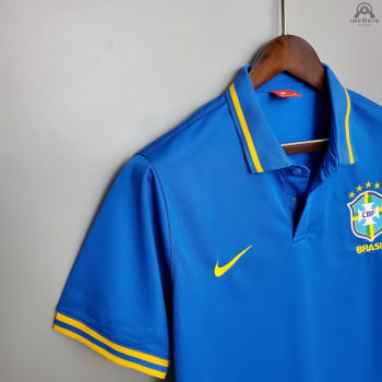 Camisa da Seleção Brasileira Gola Polo 21/22 - Azul