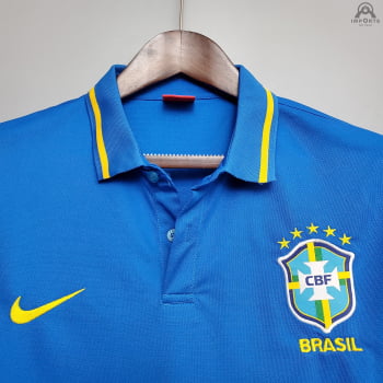 Camisa da Seleção Brasileira Gola Polo 21/22 - Azul