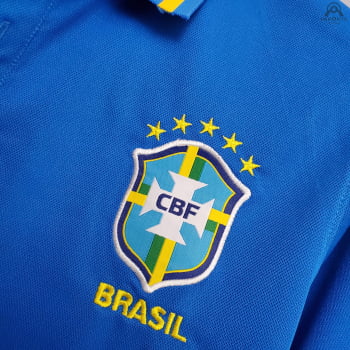 Camisa da Seleção Brasileira Gola Polo 21/22 - Azul