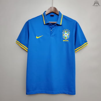 Camisa da Seleção Brasileira Gola Polo 21/22 - Azul