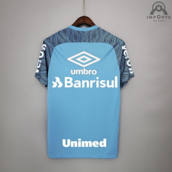 Camisa Grêmio 21/22 Treino + Patrocínios - Azul Água